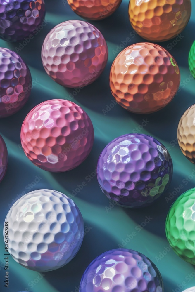 Group of golf balls on blue background. Perfect for sports or leisure concepts Group of golf balls on blue background. Perfect for sports or leisure concepts
