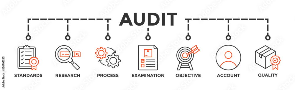 Audit banner web icon vector illustration concept with icon of ...