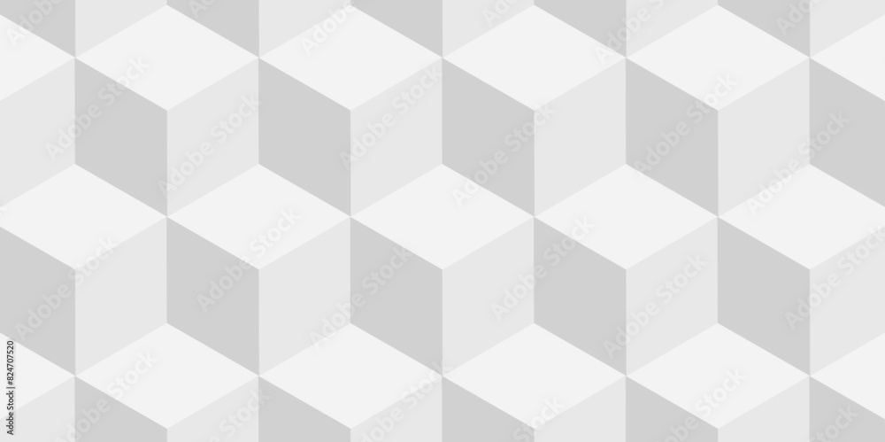 Abstract white and gray style minimal blank cubic. Geometric pattern illustration mosaic, square and triangle wallpaper. Seamless cube technology business concept. Abstract white and gray style minimal blank cubic. Geometric pattern illustration mosaic, square and triangle wallpaper. Seamless cube technology business concept.