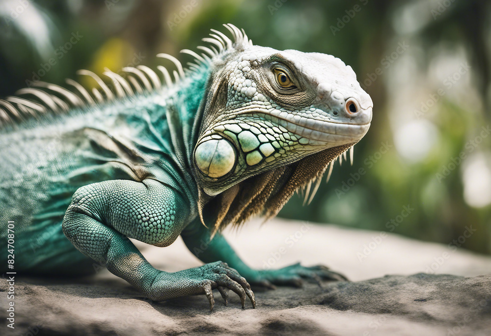 Obraz premium Iguana delicatissima, isolated white background. 