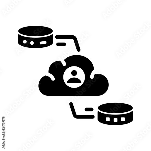 Customizable glyph icon of a personal cloud 