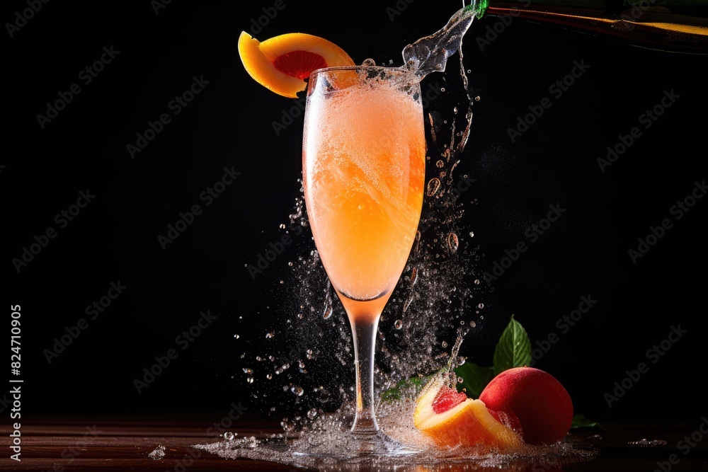 custom made wallpaper toronto digitalPeach Bellini Fizz: Fizzing bubbles in a peach bellini.