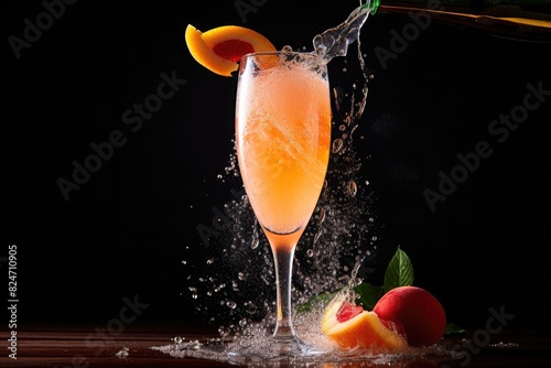 Wallpaper Mural Peach Bellini Fizz: Fizzing bubbles in a peach bellini. Torontodigital.ca