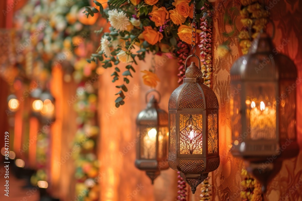 Warm Orange Lanterns Illuminated