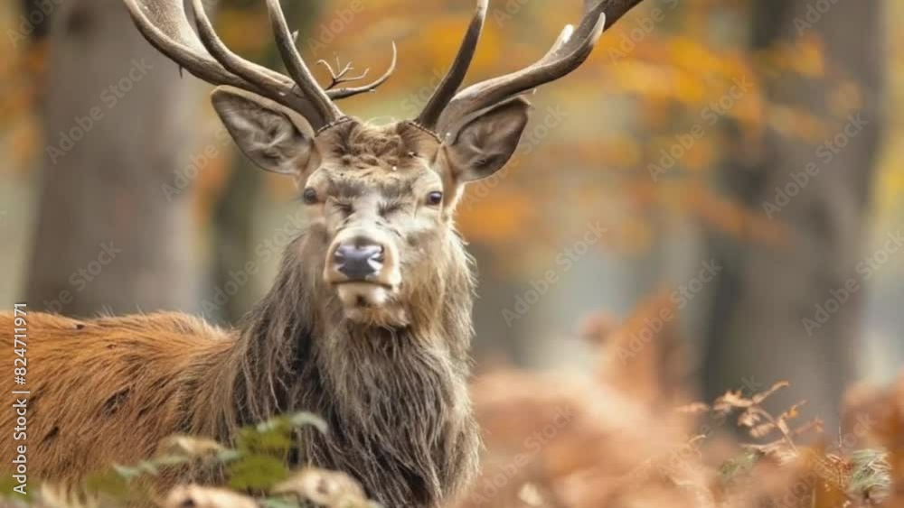 Deer in the Autumn Forest, A Graceful Animal Amidst the Fall Foliage Deer in the Autumn Forest, A Graceful Animal Amidst the Fall Foliage