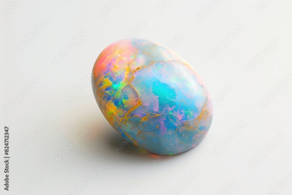 A single white and blue colored egg on a plain white background. Suitable for various food and Easter-themed designs A single white and blue colored egg on a plain white background. Suitable for various food and Easter-themed designs