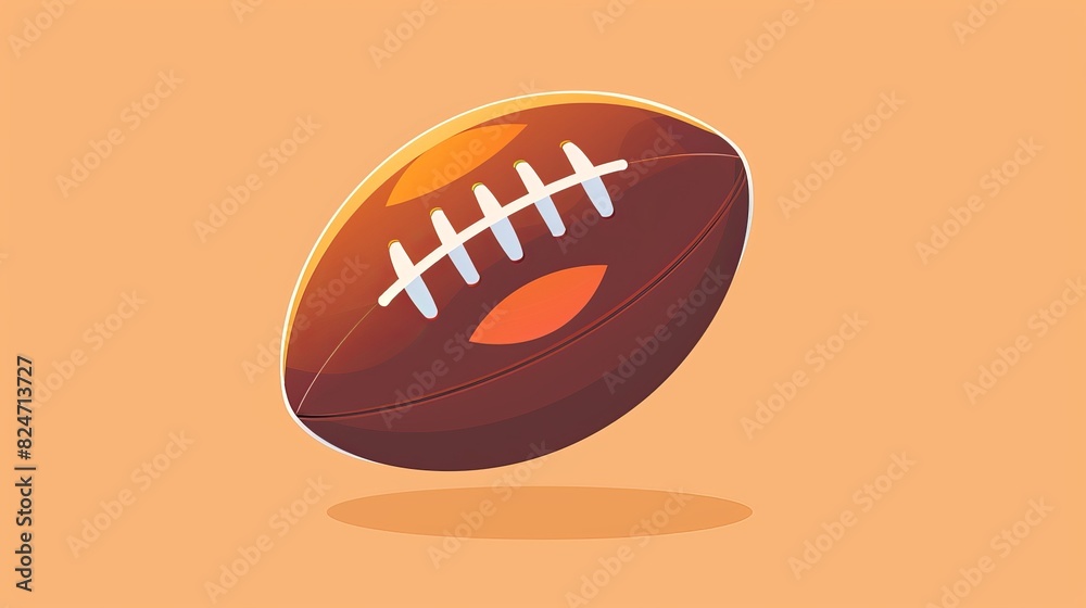 A rugby ball modern icon. Isolated oval cartoon ball with football American league logo.