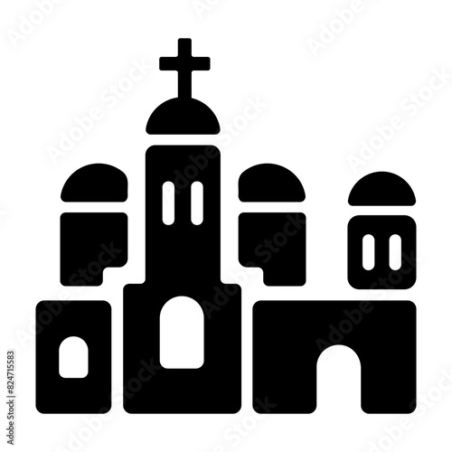 A filled style icon of capriana monastery