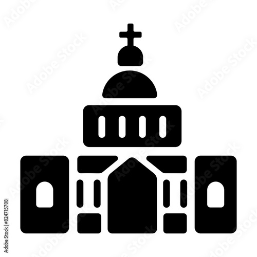 Get this solid style icon of monastery 