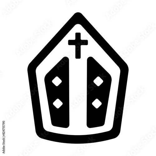 An editable solid icon of pope hat 