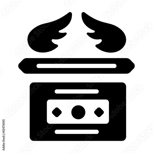 Visually appealing solid icon of ark of covenant