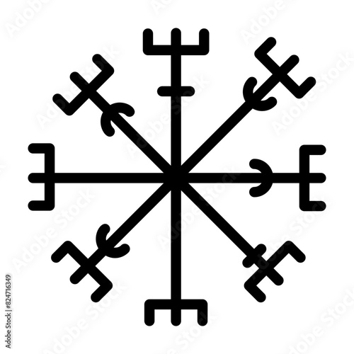 Premium glyph icon of a viking compass 