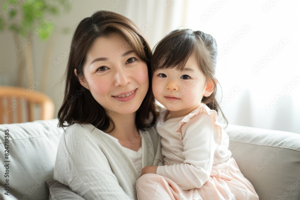 Mother holding her daughter in her arms smiling at the camera. Mother holding her daughter in her arms smiling at the camera.