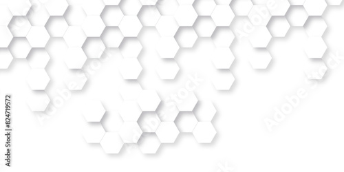 Background with hexagons . Abstract background with lines . white texture background . hexagon abstract background. Surface polygon pattern with glowing hexagon paper texture and futuristic business.