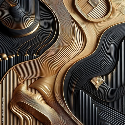 gold and black background with a luxurious and elegant geometric design