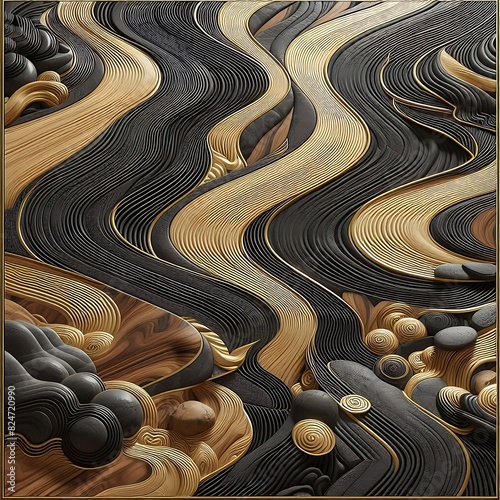 gold and black background with a luxurious and elegant geometric design
