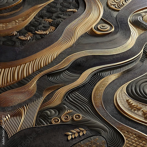 gold and black background with a luxurious and elegant geometric design