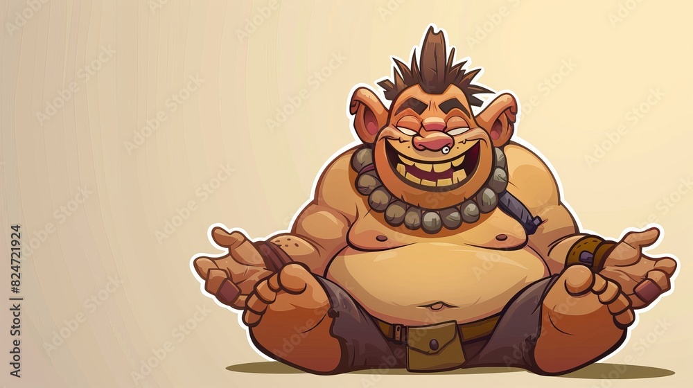 Troll with big smile and open hands. Modern clip art illustration with simple gradient. Troll with big smile and open hands. Modern clip art illustration with simple gradient.