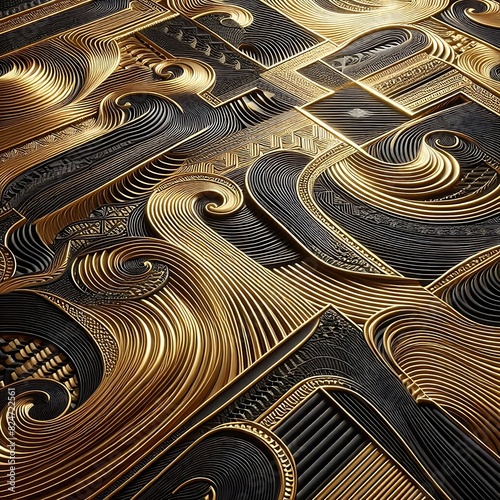 gold and black background with a luxurious and elegant geometric design