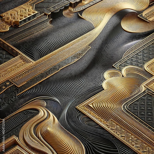 gold and black background with a luxurious and elegant geometric design