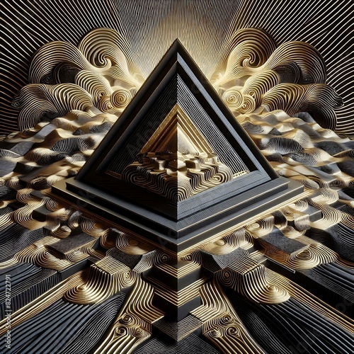 gold and black background with a luxurious and elegant geometric design