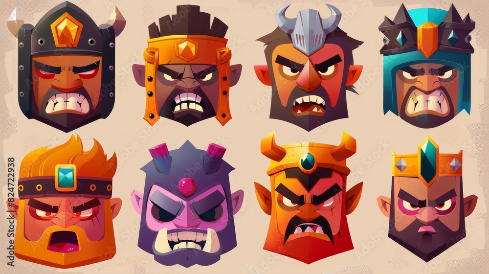 Here are a collection of classic retro cartoon faces and emotions.