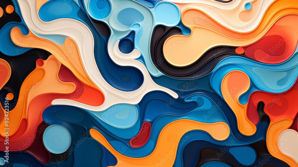 Abstract Fluid Shapes in Vibrant Colors Abstract Fluid Shapes in Vibrant Colors