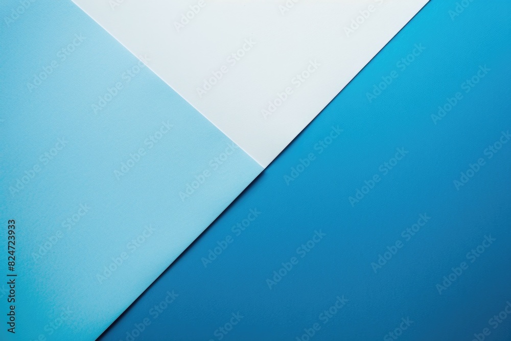 Two color background. Abstract Blue and White Colors Split on the Floor with Artistic Concept