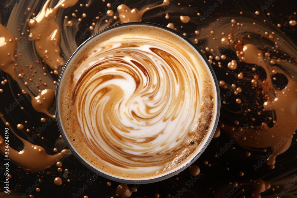 Chai Latte Swirl: Swirling chai latte with a dusting of spices. Chai Latte Swirl: Swirling chai latte with a dusting of spices.