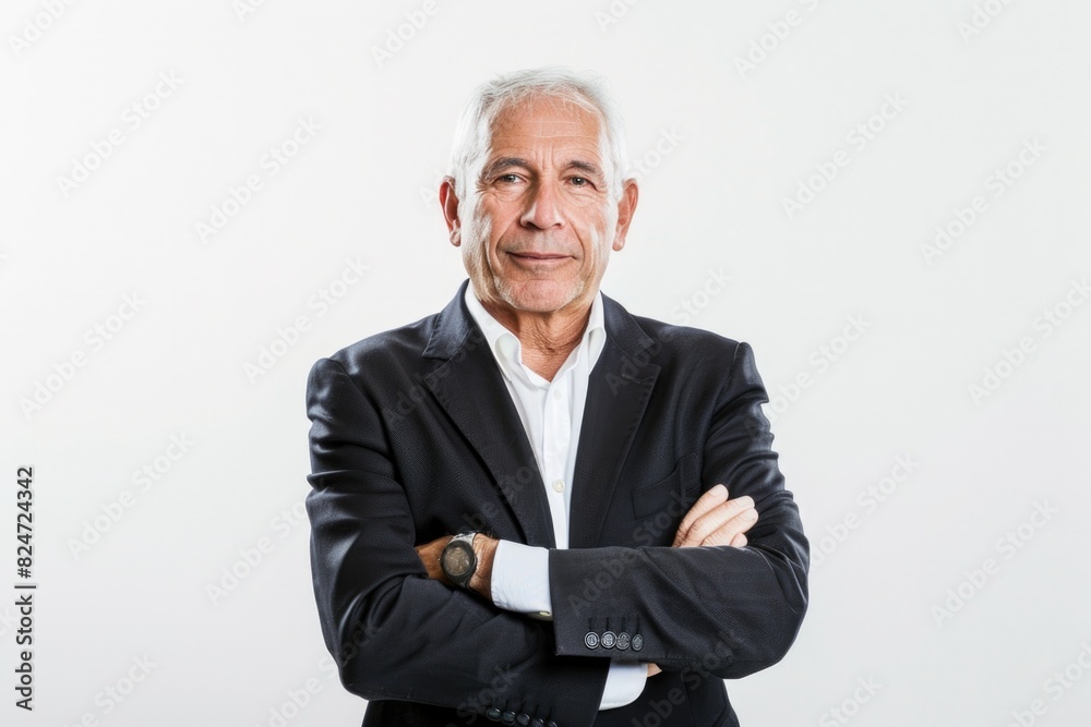 Man In Suit White Background. Portrait of a Mature Businessman looking Satisfied and Professional Man In Suit White Background. Portrait of a Mature Businessman looking Satisfied and Professional