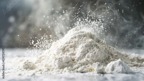 White Flour. Heap of Wheat Flour, Essential Ingredient for Food Preparation