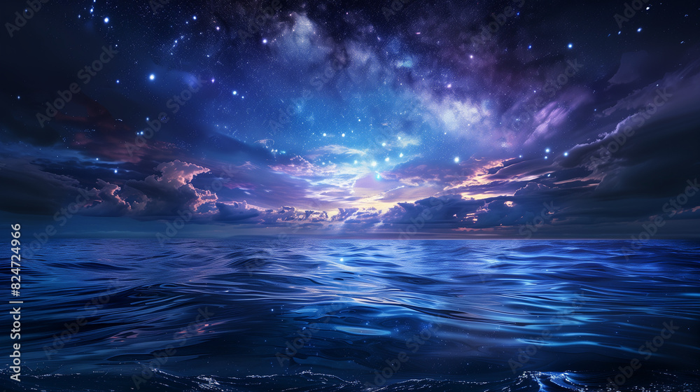 Obraz premium sky night star sea