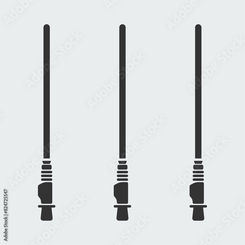Lightsaber Weapons. Easy editable vector design.