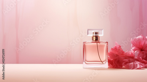 Mock up of elegant perfume bottle, Stylish perfume banner