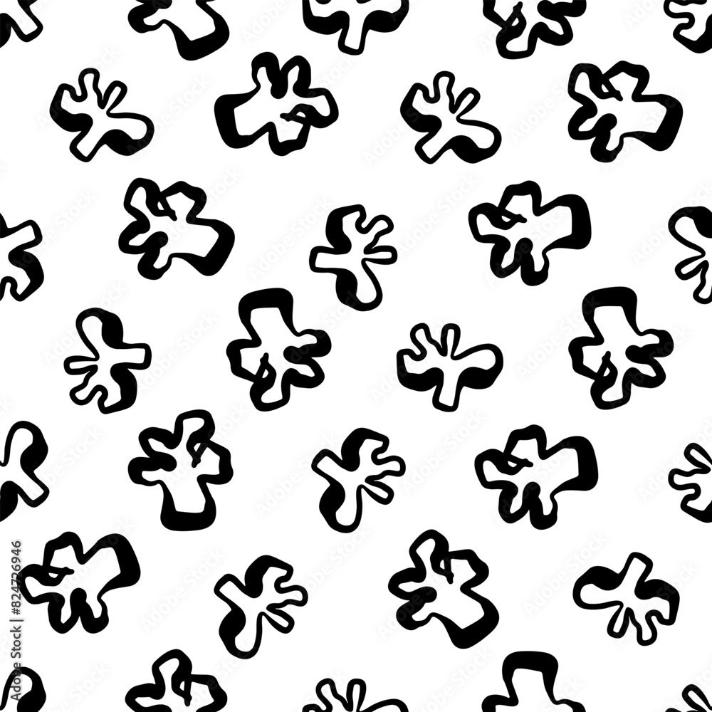 Abstract seamless pattern with cute hand drawn sketch of meadow flowers. Fashion stylish natural background. Good for fabric, print, cover, banner, wrapping, wallpaper. Abstract seamless pattern with cute hand drawn sketch of meadow flowers. Fashion stylish natural background. Good for fabric, print, cover, banner, wrapping, wallpaper.
