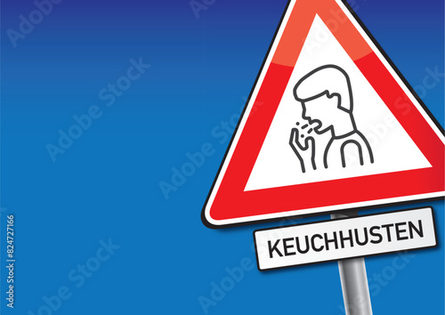Keuchhusten - Symbolbild mit deutschem Text
