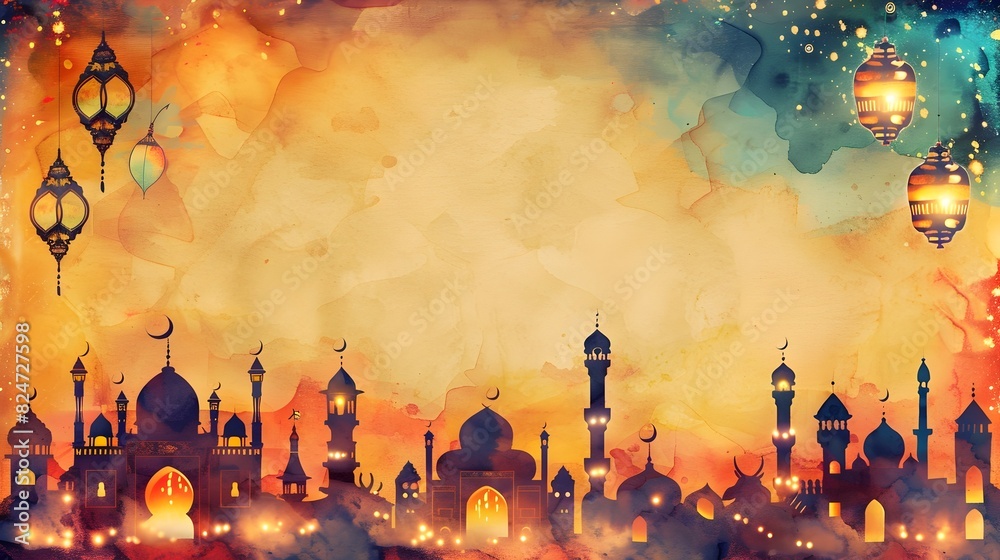 Vibrant Eid al Adha with Ornate Architectural Designs Glowing Lanterns and Woolly Herds Vibrant Eid al Adha with Ornate Architectural Designs Glowing Lanterns and Woolly Herds
