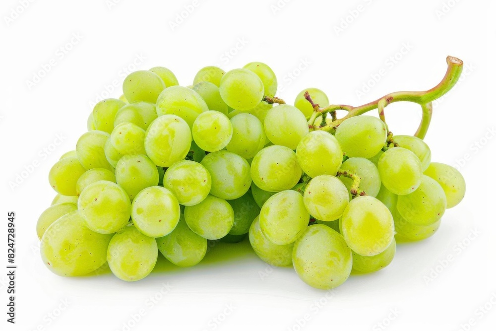 Close-up of fresh green grapes on a white background. Perfect for illustrating healthy eating, organic food, or fresh fruit concepts. Close-up of fresh green grapes on a white background. Perfect for illustrating healthy eating, organic food, or fresh fruit concepts.