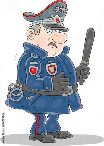 Annoyed and suspicious cop ...