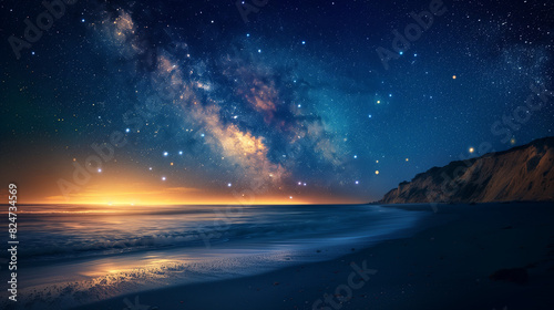 sky night star sea