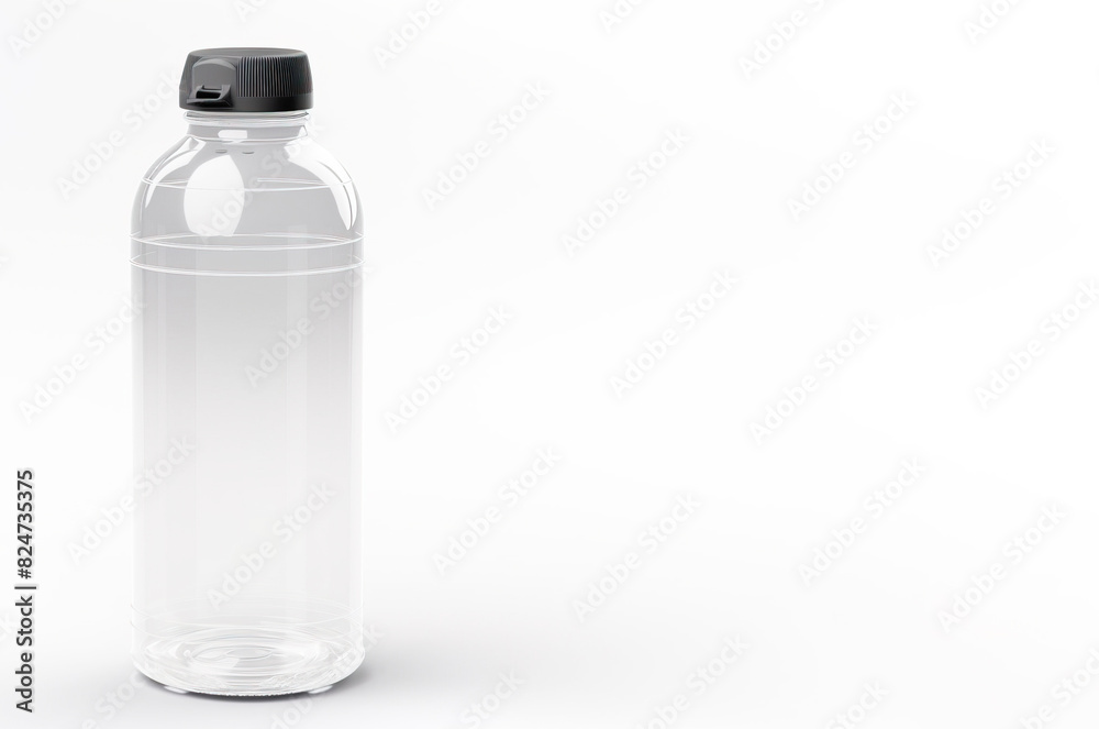 Sports ergonomic capacity water bottle close-up, isolate white background. AI generated. Sports ergonomic capacity water bottle close-up, isolate white background. AI generated.