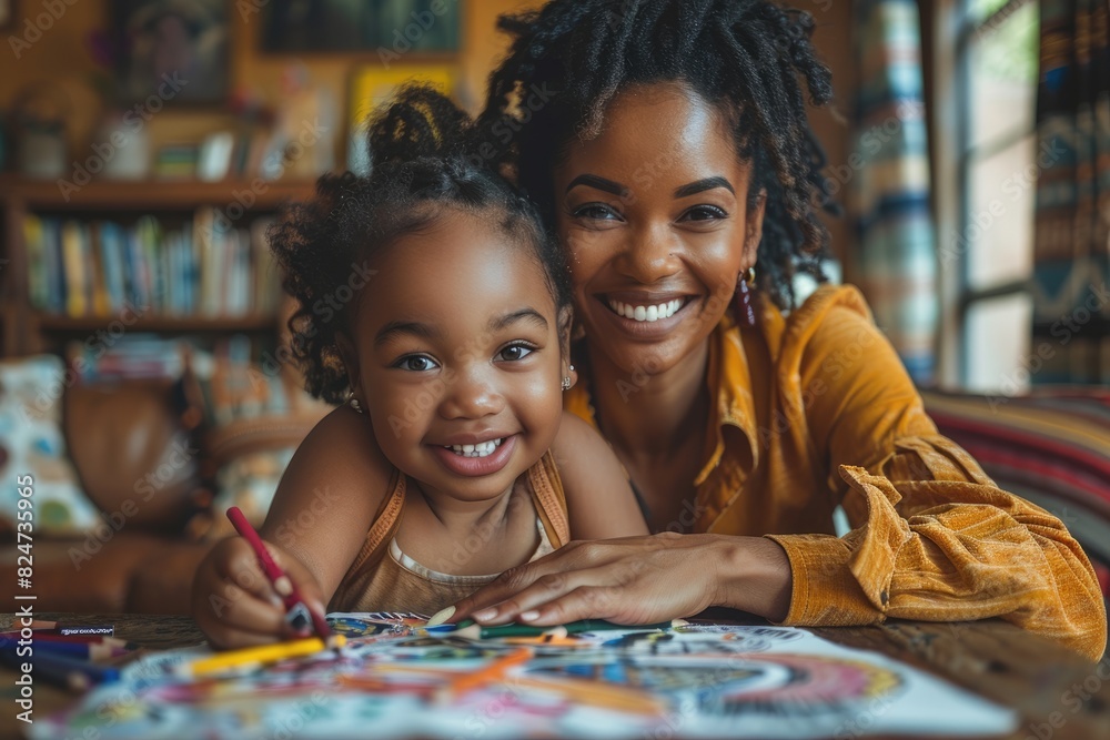 African American mothers teach their daughters how to write