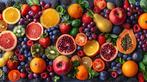 Wallpaper pattern of nutritious foods