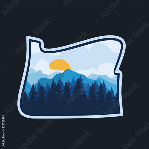 vector of oregon national forest, perfect for print, apparel, sticker, etc
