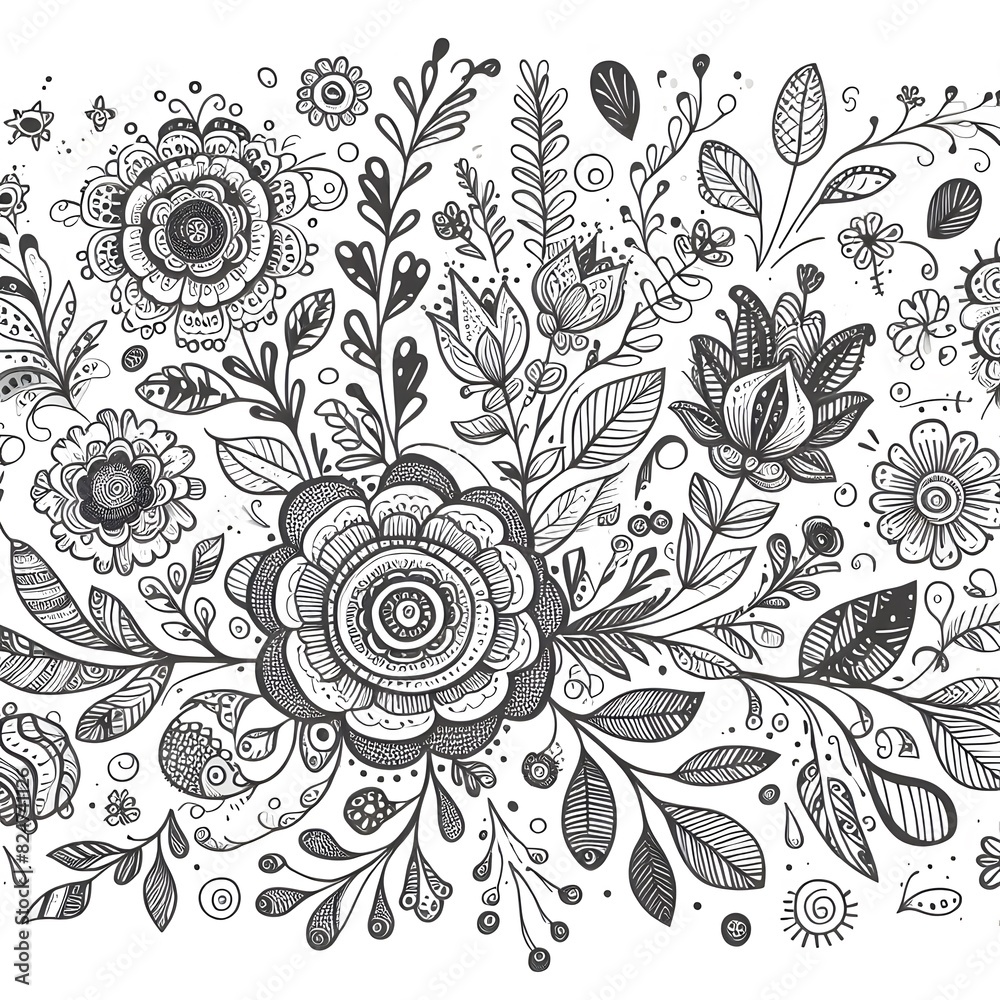 Elegant Floral Designs Stunning Botanical Art for Your Projects  Microstock Image