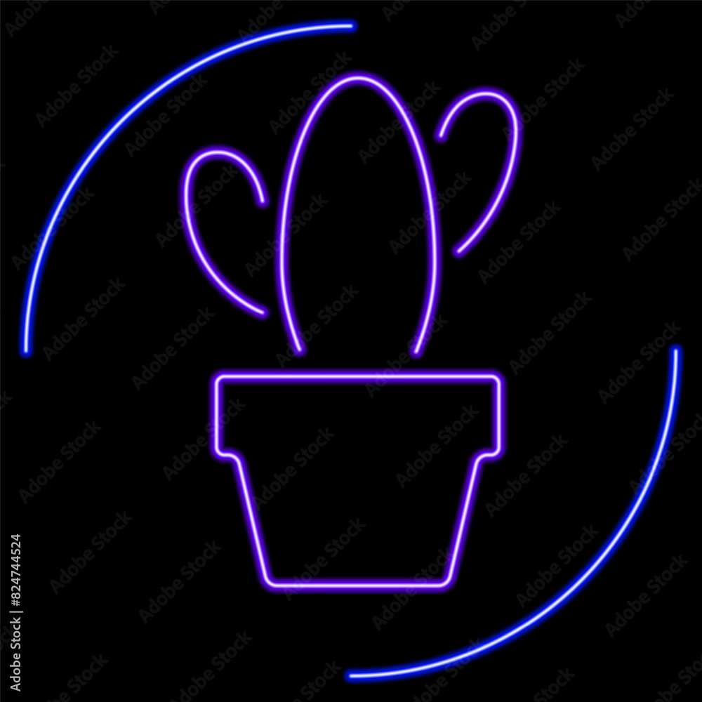 cactus neon sign, modern glowing banner design, colorful modern design trend on black background. Vector illustration. cactus neon sign, modern glowing banner design, colorful modern design trend on black background. Vector illustration.