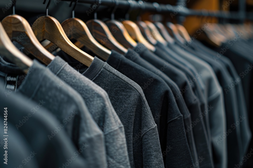 Fototapeta premium Clothes arranged on hangers