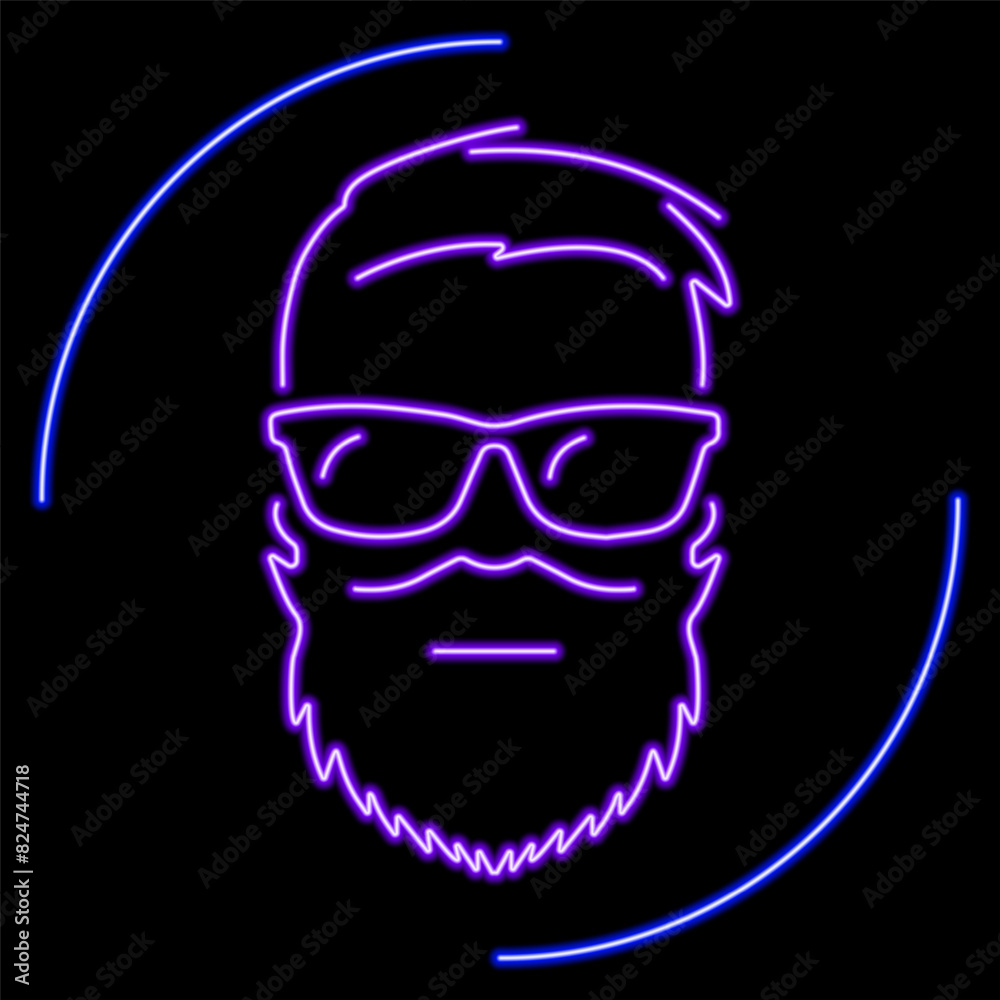 hipster neon sign, modern glowing banner design, colorful modern design trend on black background. Vector illustration.