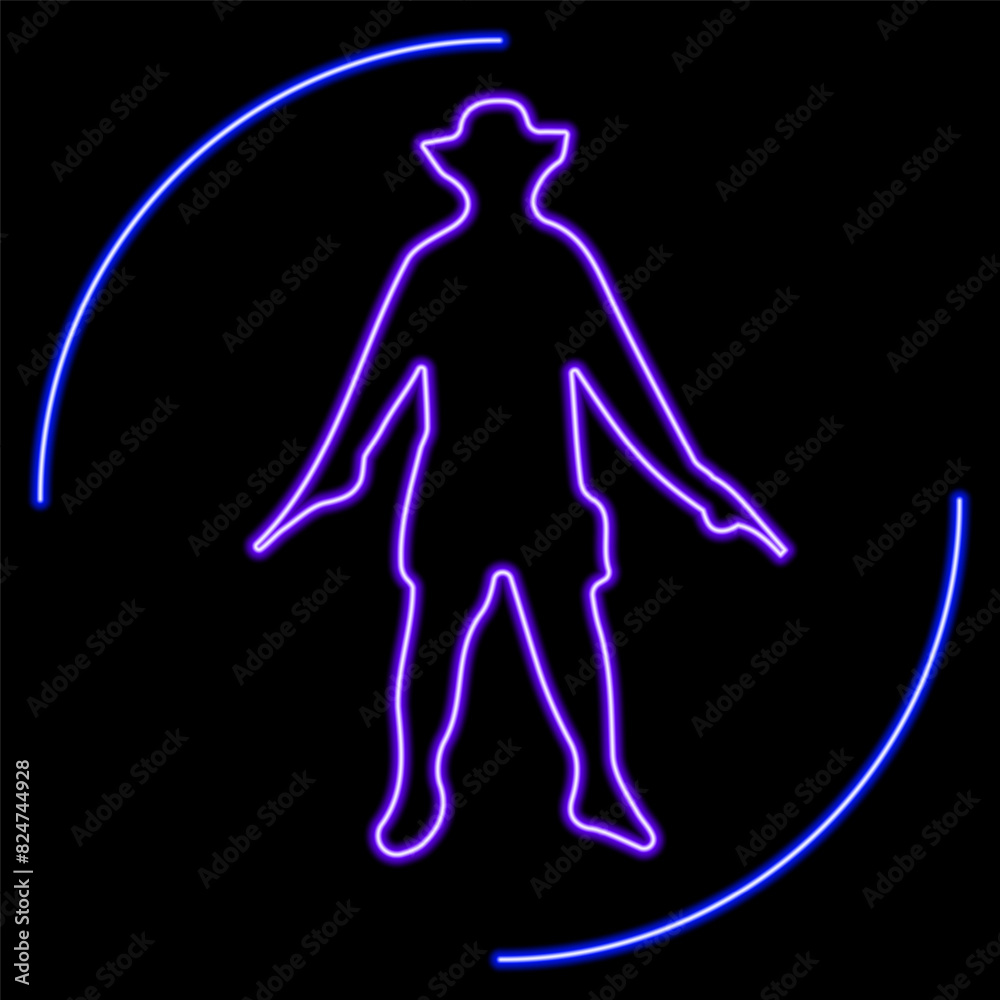 wild west neon sign, modern glowing banner design, colorful modern design trend on black background. Vector illustration. wild west neon sign, modern glowing banner design, colorful modern design trend on black background. Vector illustration.