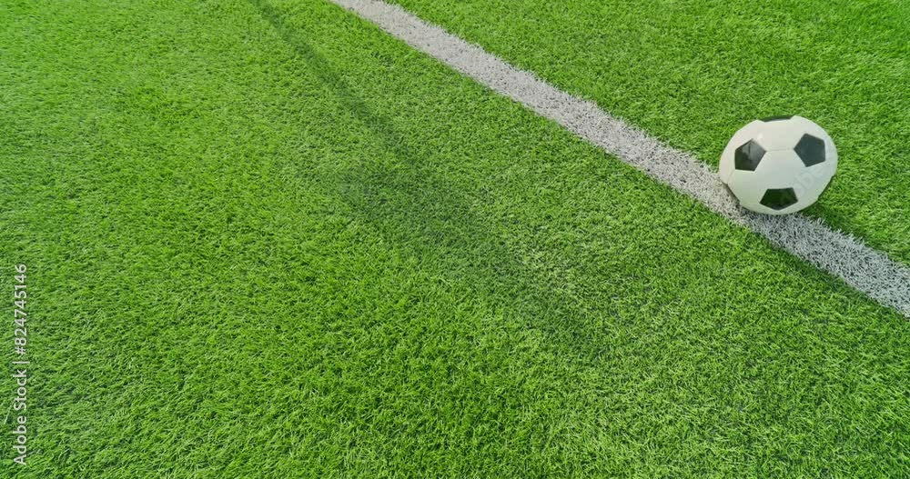Soccer field impressions - Ball out of play - Soccer ball kicked out of the soccer field - Slow-mo Soccer field impressions - Ball out of play - Soccer ball kicked out of the soccer field - Slow-mo